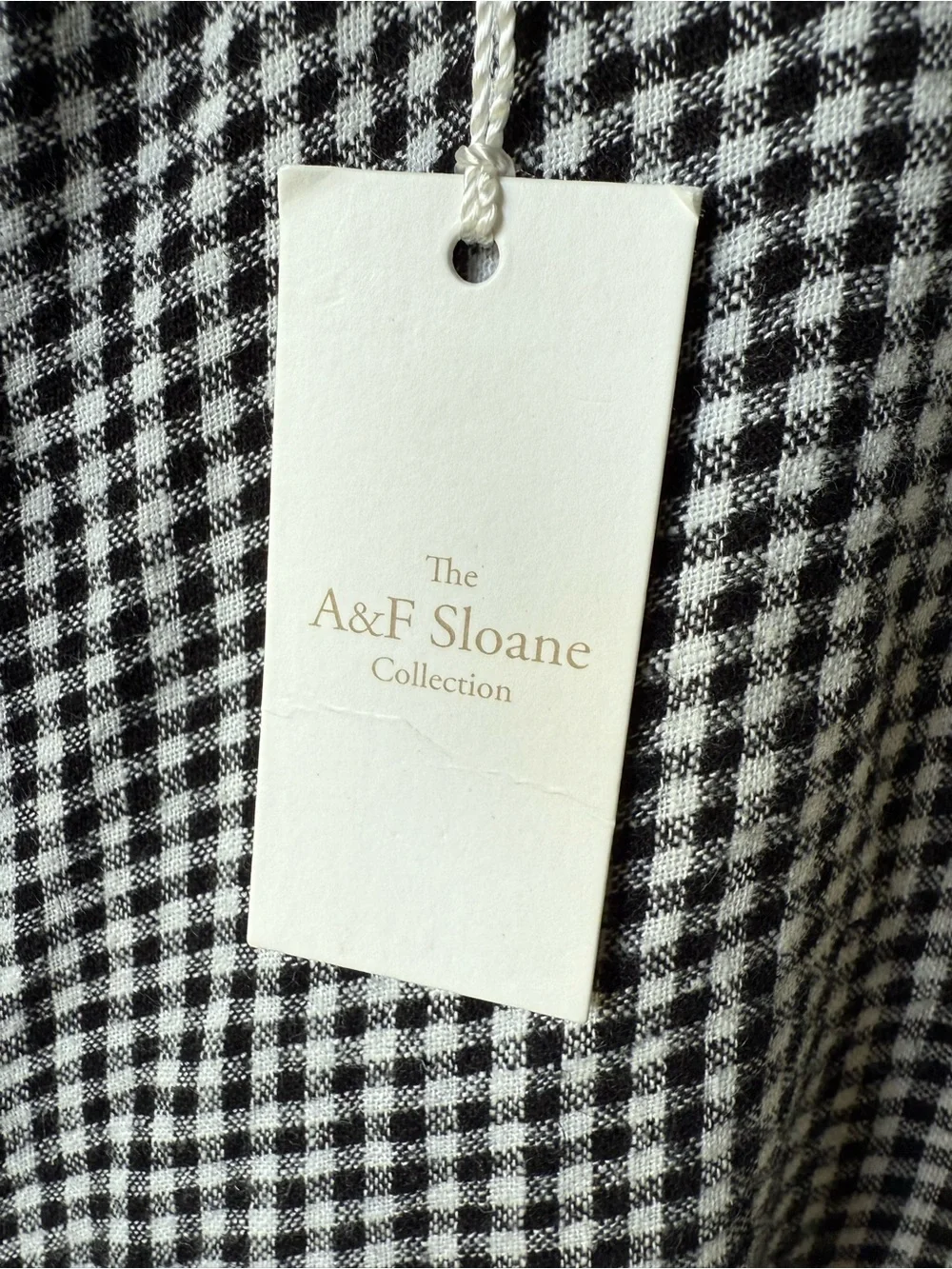 NWT ABERCROMBIE & FITCH Sloane Tailored Gingham Linen Blend Wide Leg Pants 32